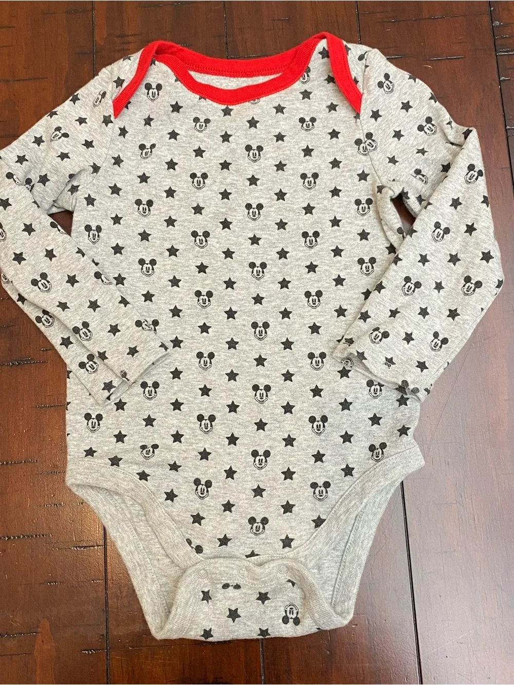 Baby Gap Fleece Lined Vntg Jeans & Mickey Mouse Long Sleeve Bodysuit 18-24 Mos